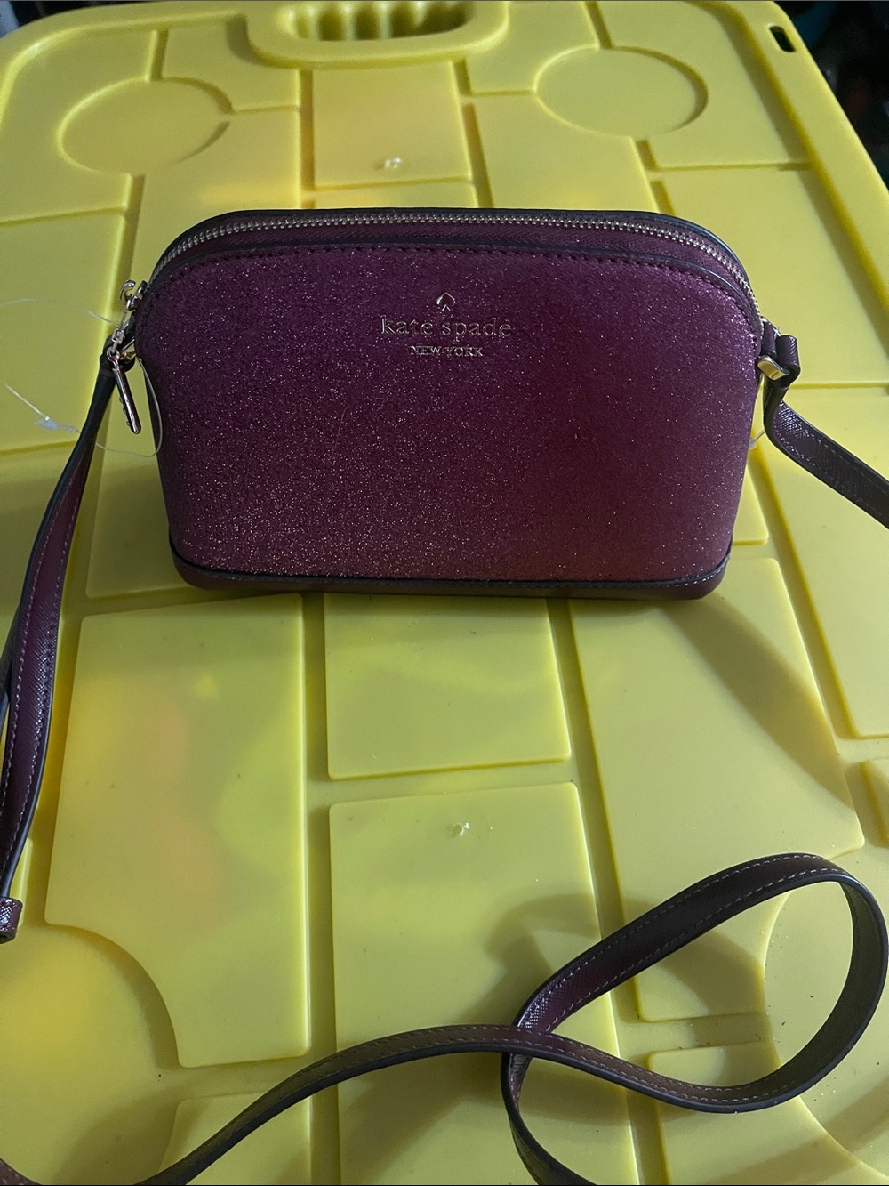 NWOT- kate spade plum glitter crossbody bag